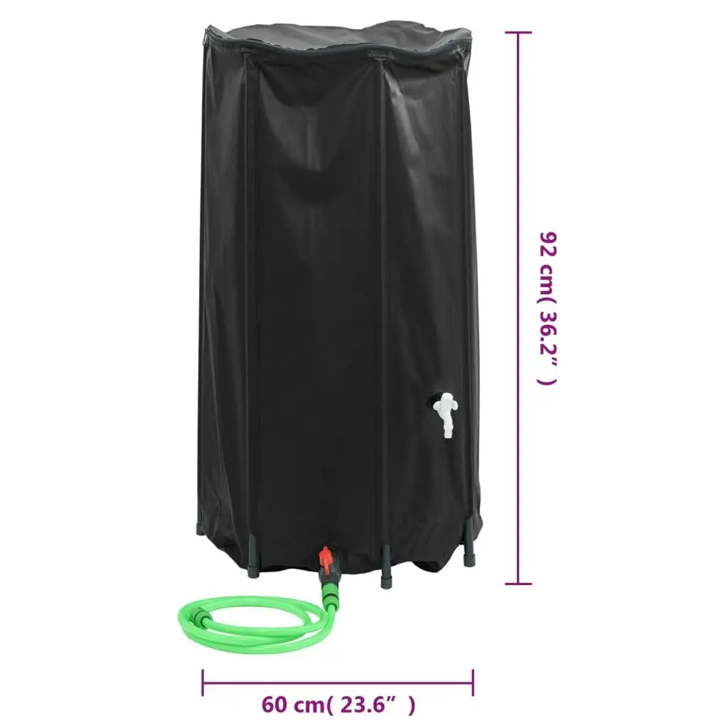 Water Tank with Tap Foldable 250 L PVC 155998