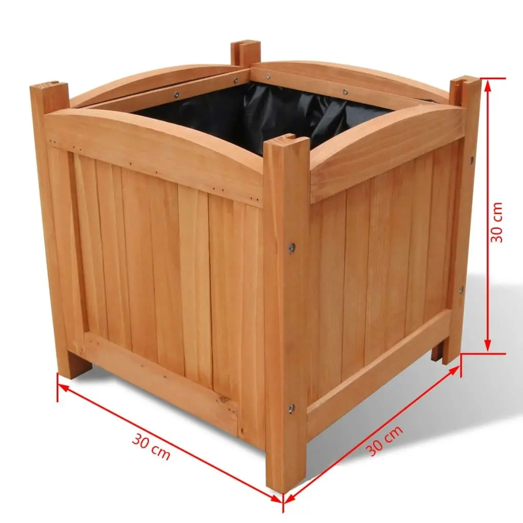 Wooden Raised Bed 30x30x30 cm Set of 2 41301