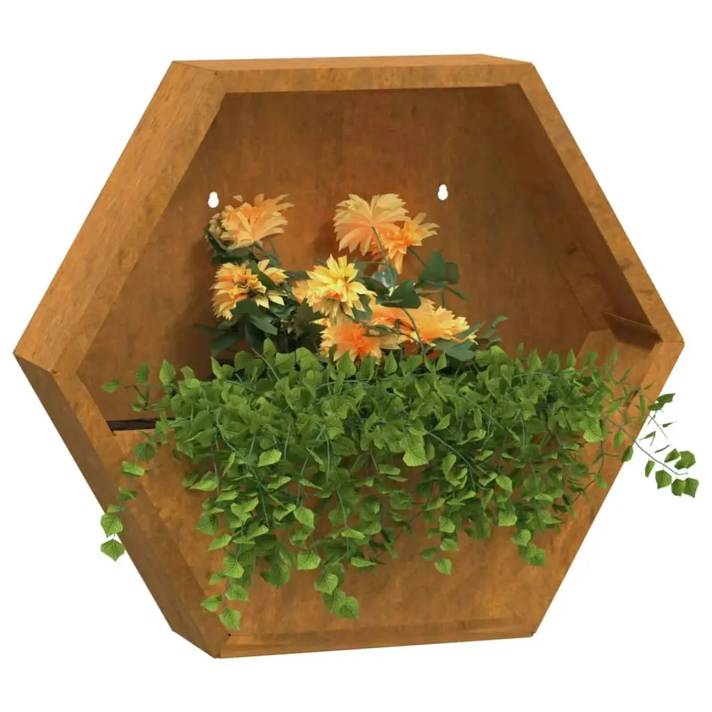 Wall Planters 2 pcs Rusty Corten Steel 46x10x40 cm 823685