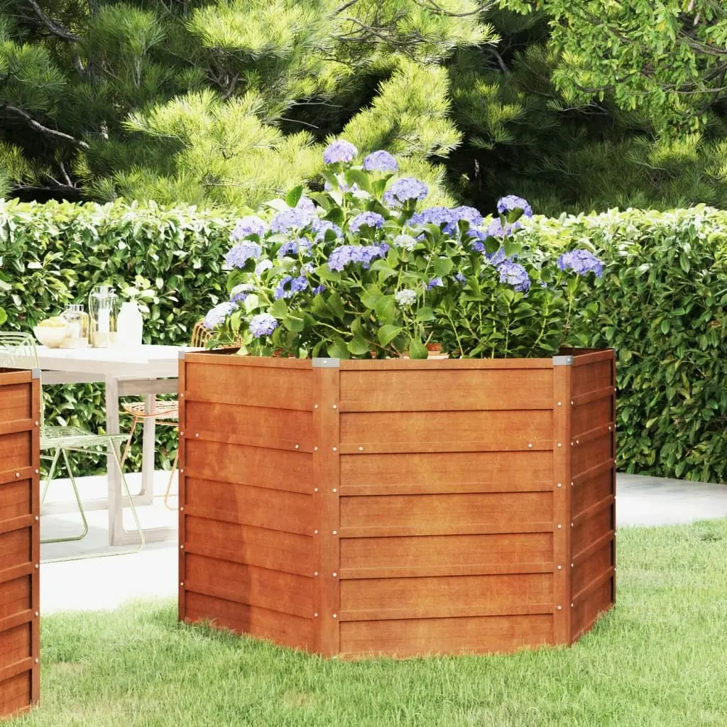 Garden Raised Bed Rusty 129x129x77 cm Corten Steel 151947