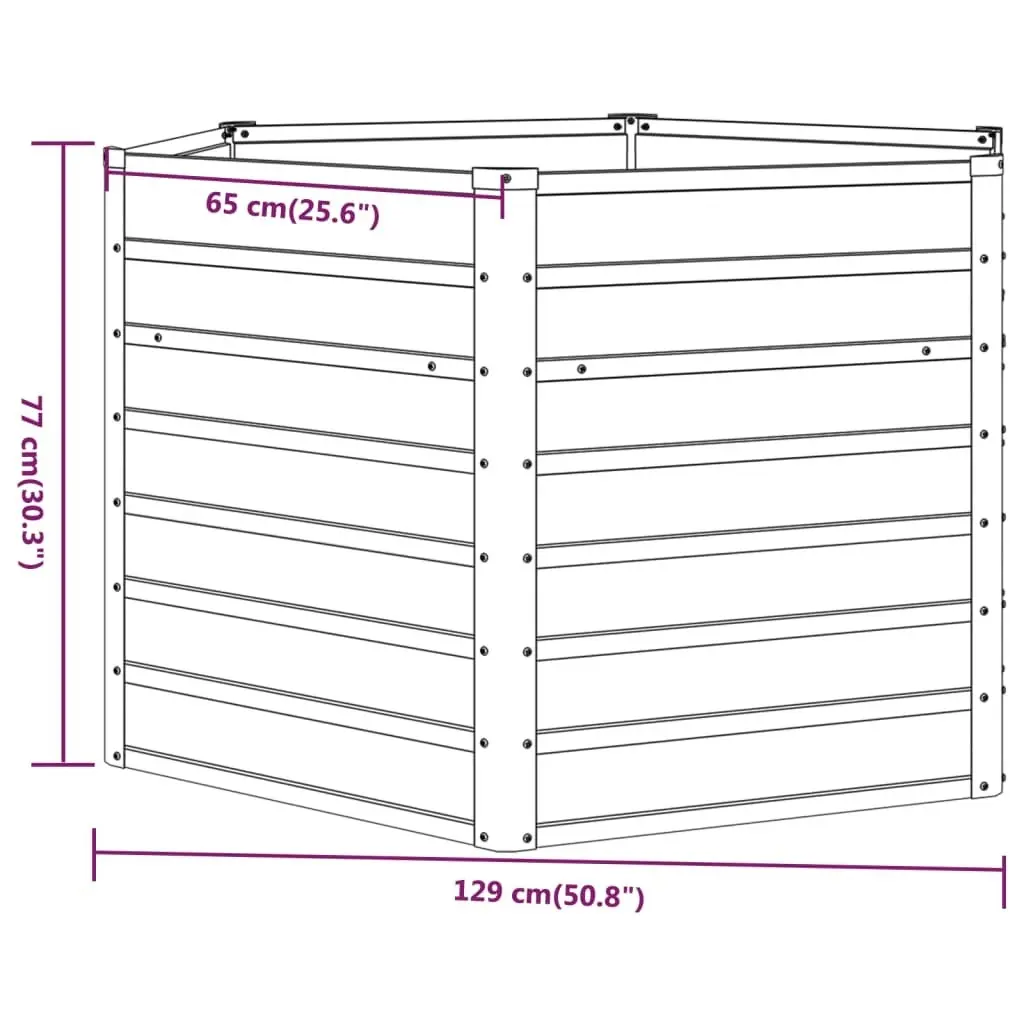 Garden Raised Bed Rusty 129x129x77 cm Corten Steel 151947