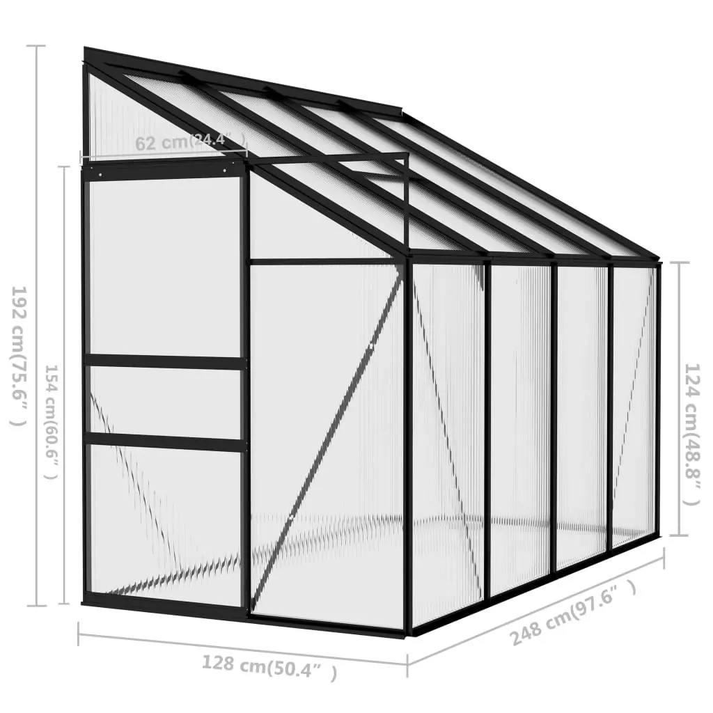 Greenhouse Anthracite Aluminium 5.02 mÂ³ 312045