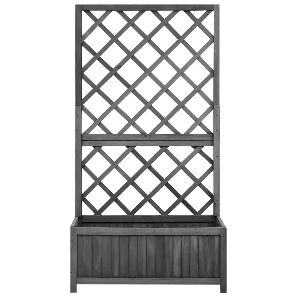 Garden Trellis Planter Black 70x30x135 cm Solid Firwood 316427