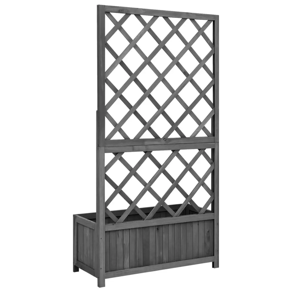 Garden Trellis Planter Black 70x30x135 cm Solid Firwood 316427