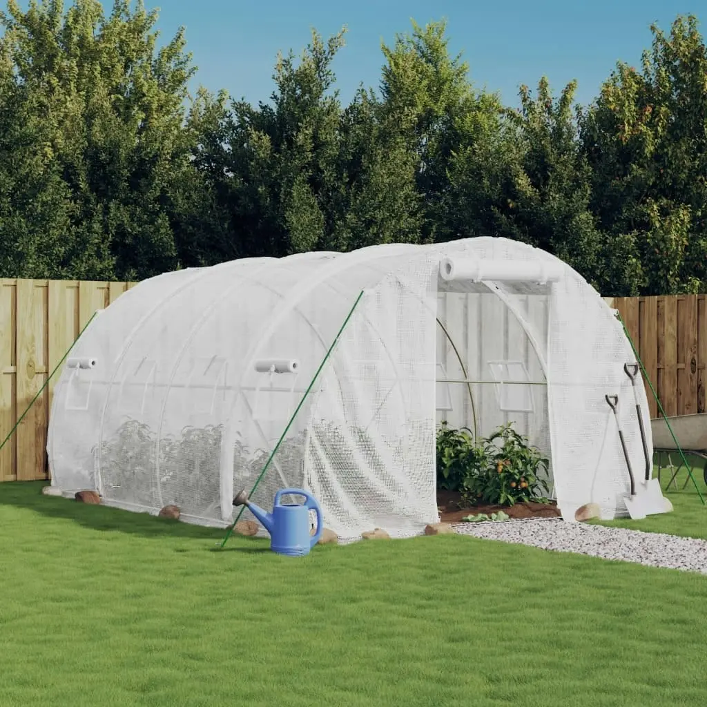 Greenhouse with Steel Frame White 12 mÂ² 4x3x2 m 3188050