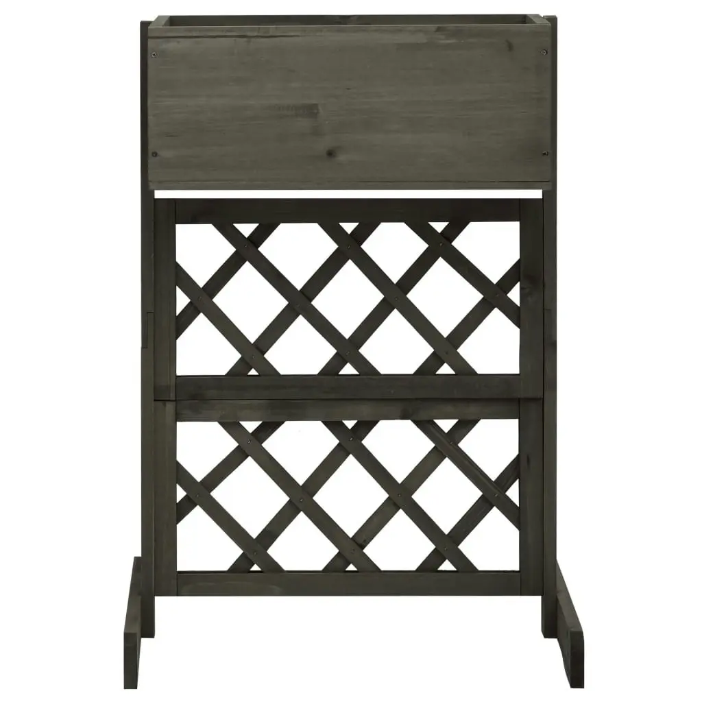 Garden Trellis Planter Grey 45x30x74 cm Solid Firwood 314839