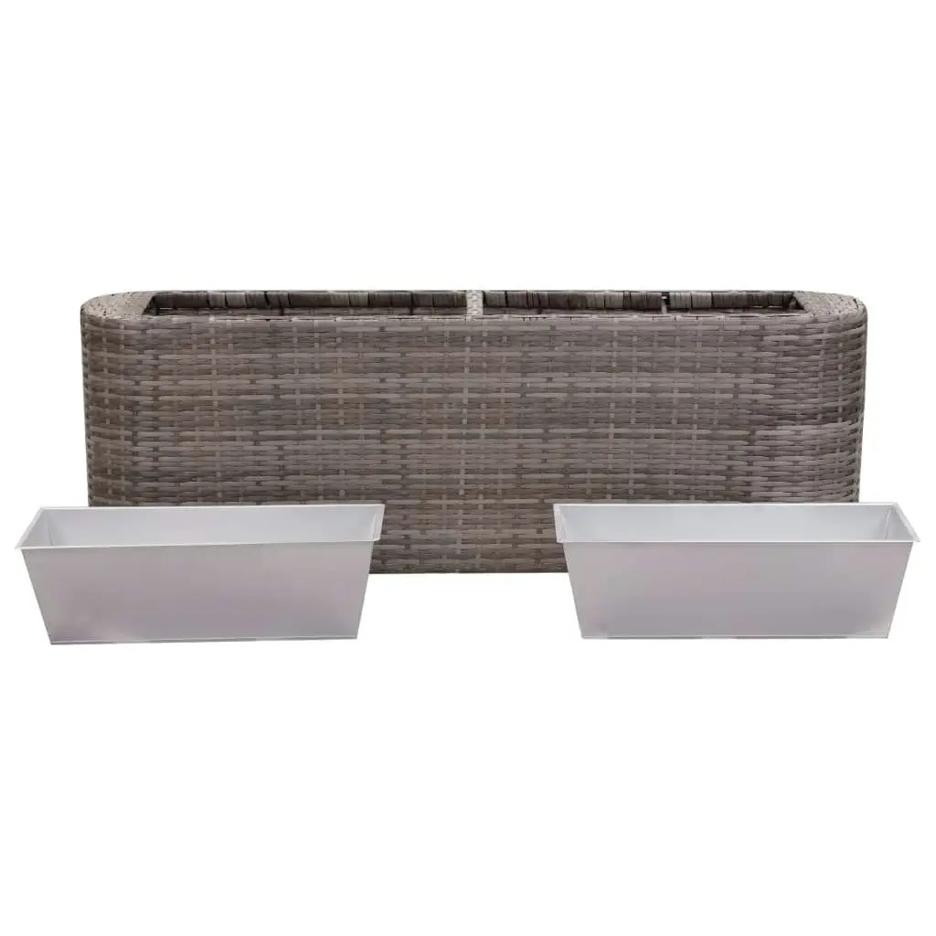 Garden Raised Bed 120x24x40 cm Poly Rattan Grey 46954