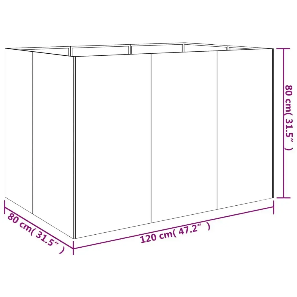 Garden Raised Bed 120x80x80 cm Corten Steel 824538