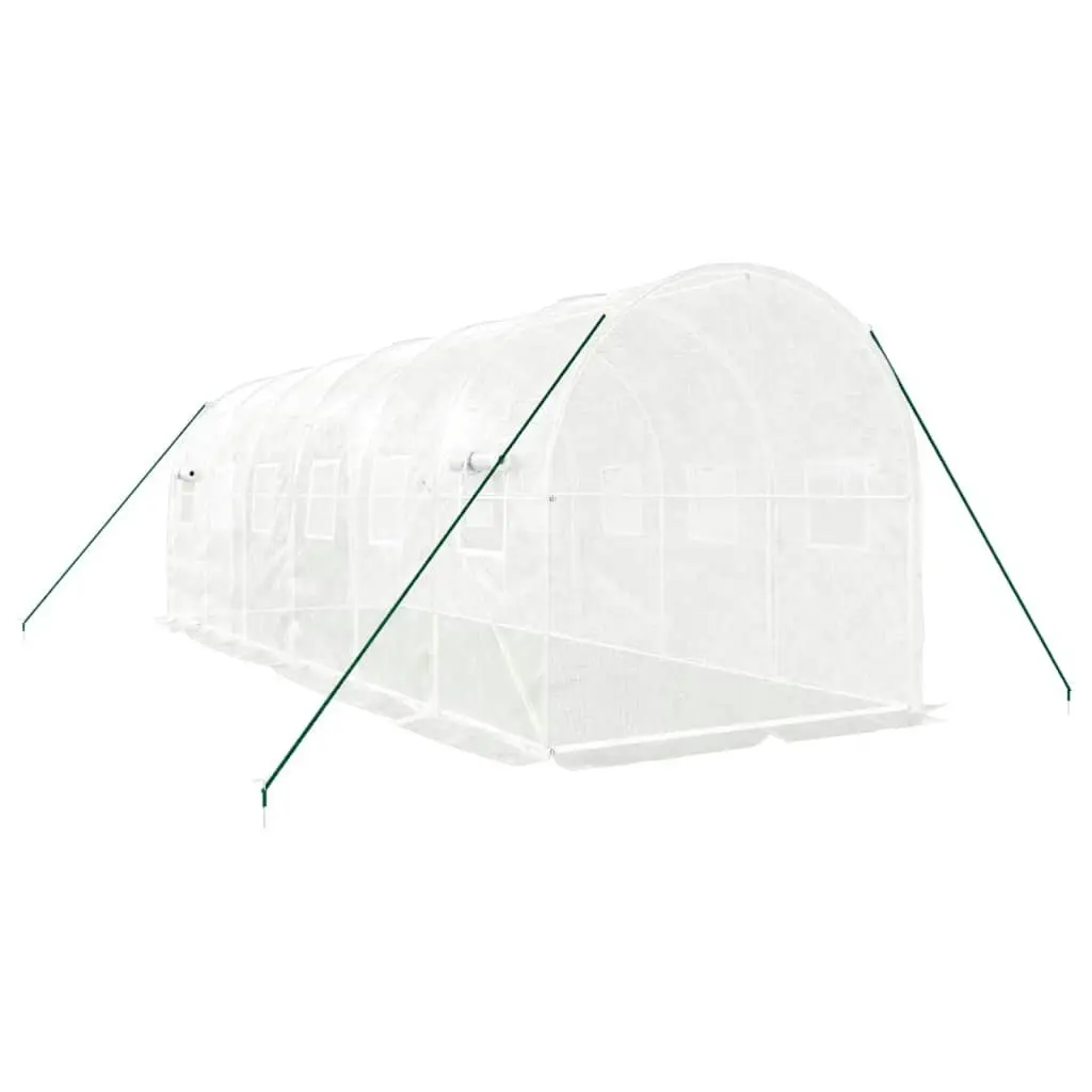 Greenhouse with Steel Frame White 12 mÂ² 6x2x2 m 3188029