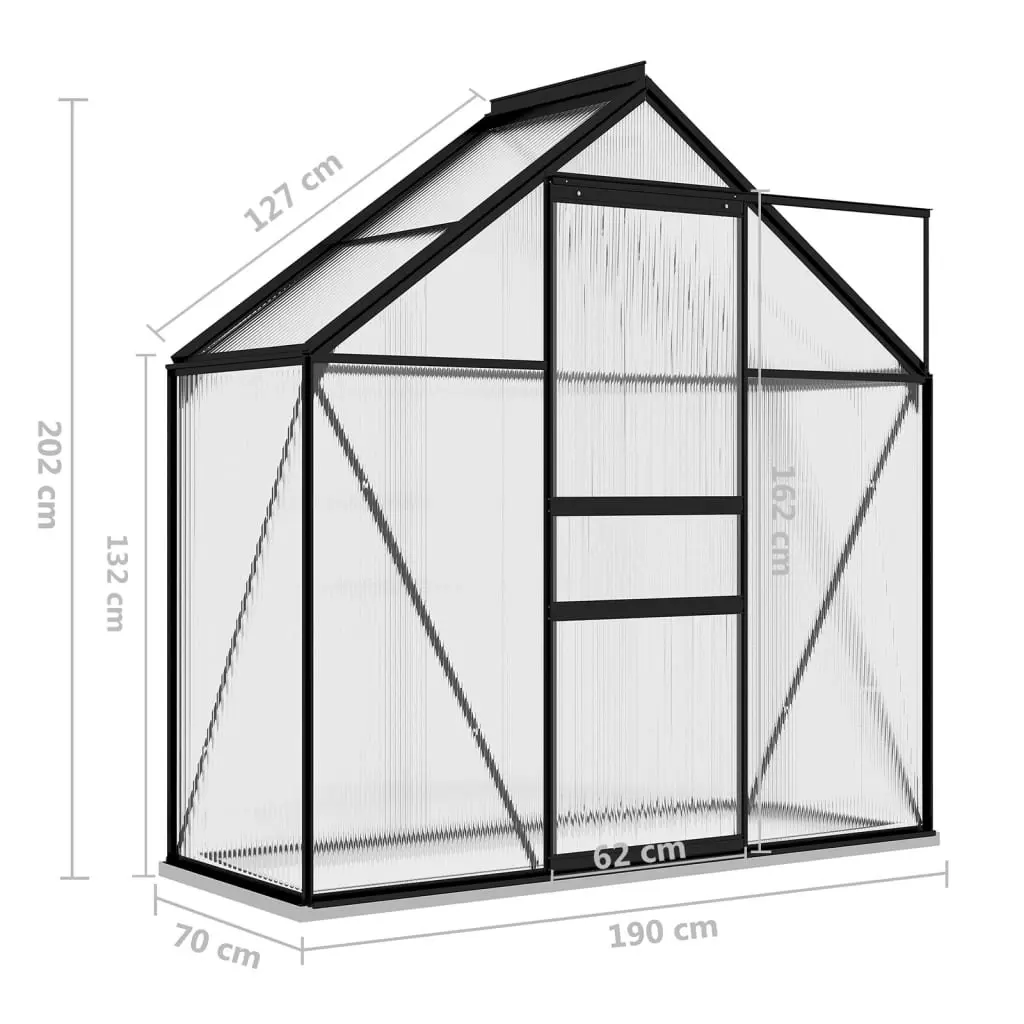 Greenhouse Anthracite Aluminium 1.33 mÂ² 312064