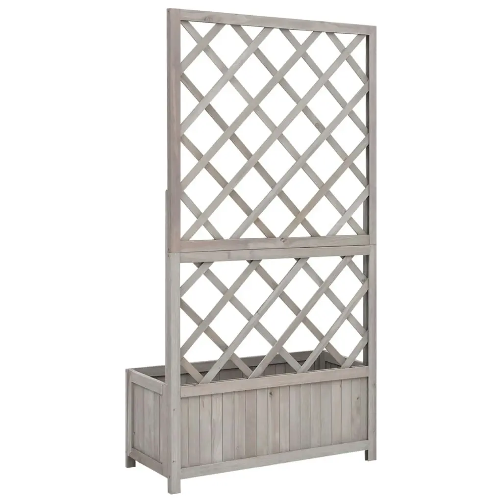 Garden Trellis Planter Grey 70x30x135 cm Solid Firwood 316490