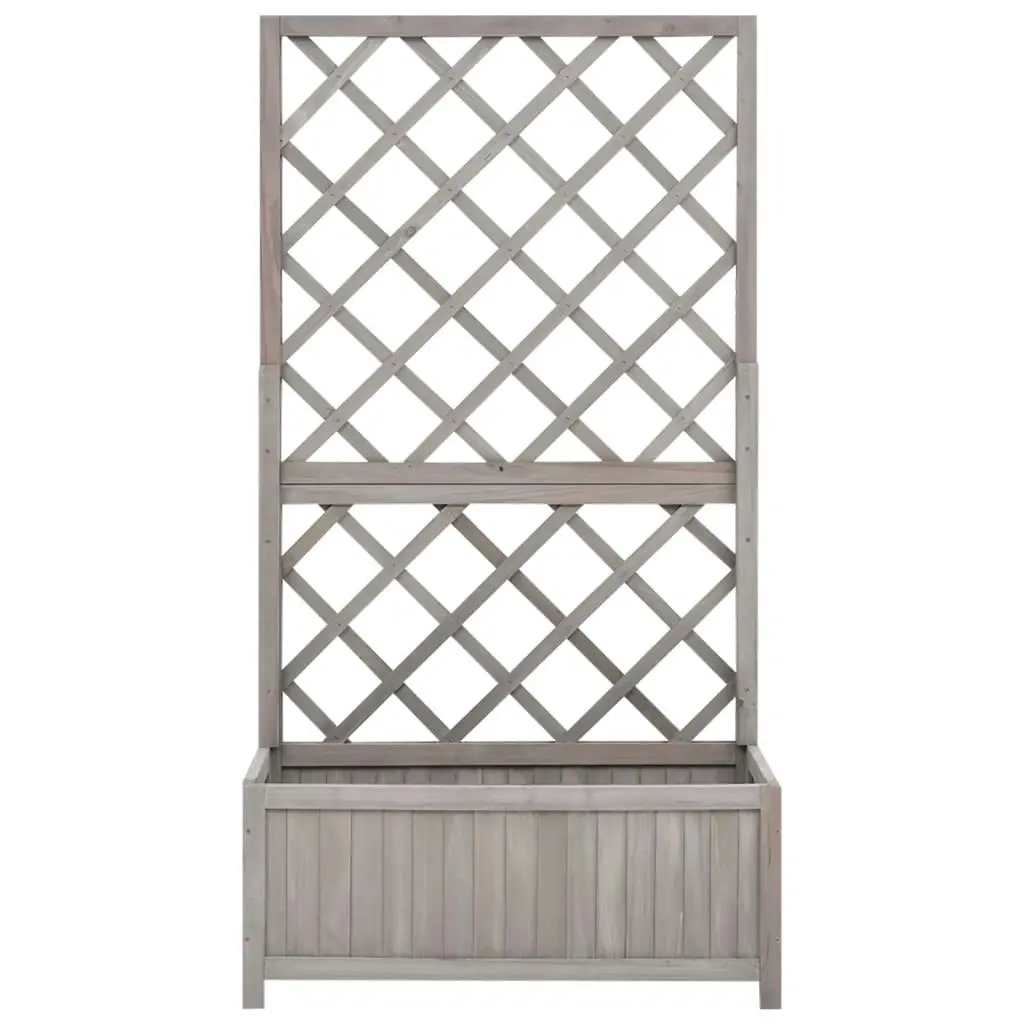 Garden Trellis Planter Grey 70x30x135 cm Solid Firwood 316490