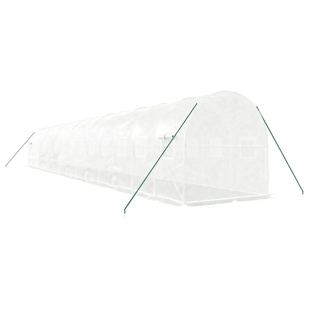 Greenhouse with Steel Frame White 28 mÂ² 14x2x2 m 3188033