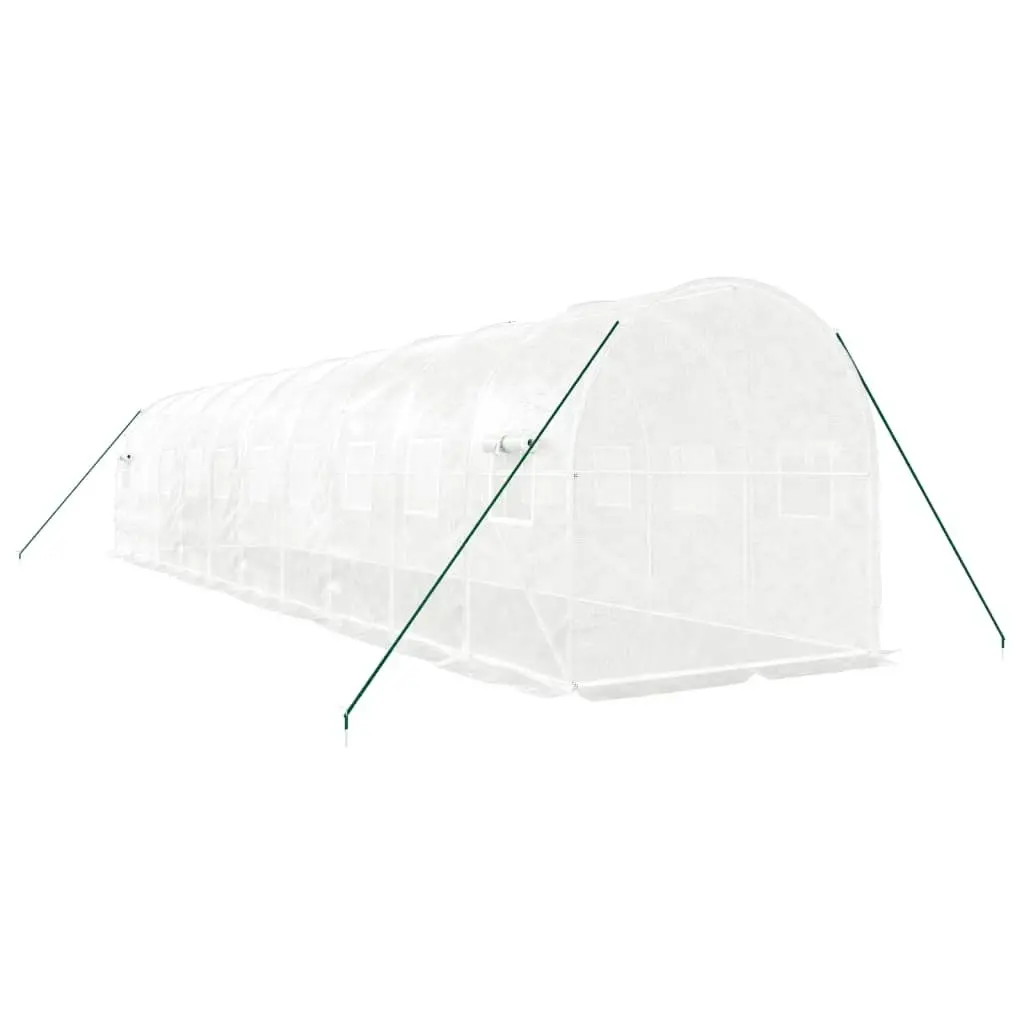 Greenhouse with Steel Frame White 20 mÂ² 10x2x2 m 3188031