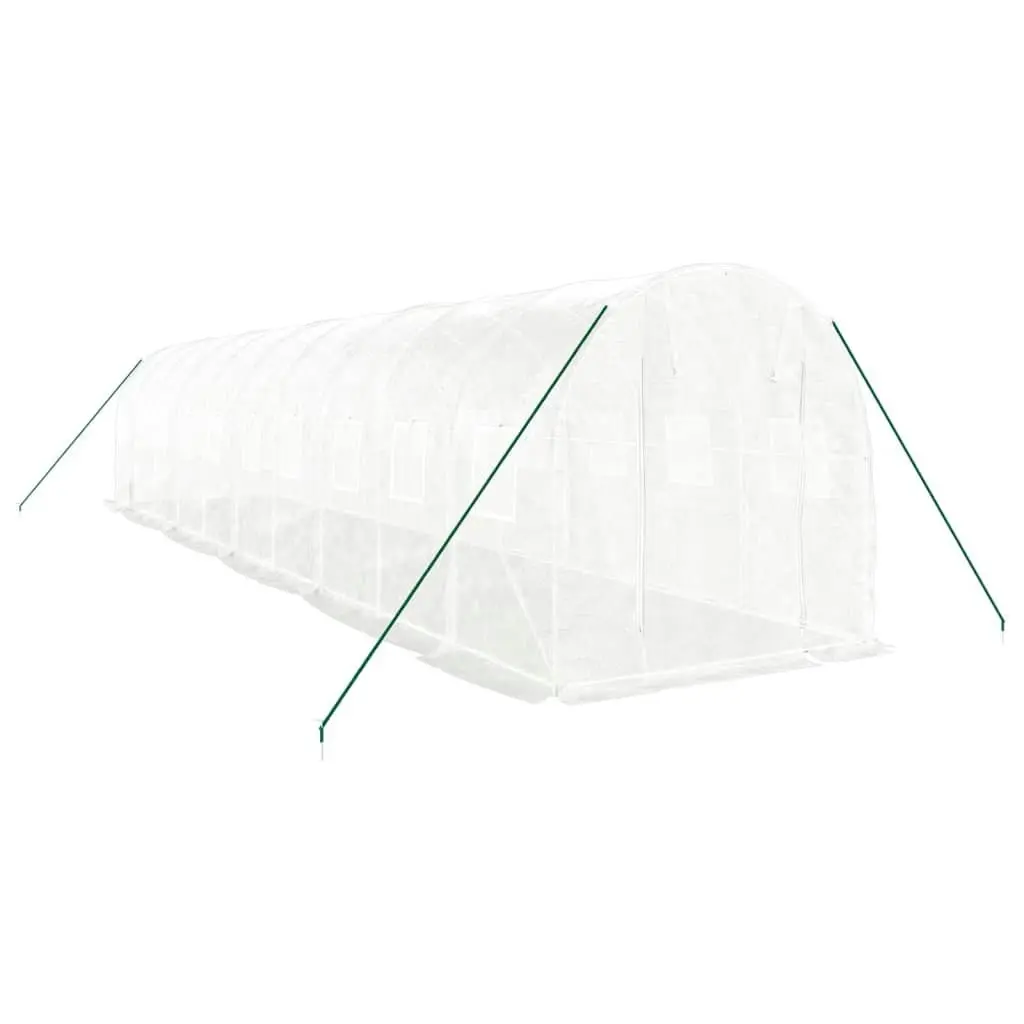 Greenhouse with Steel Frame White 20 mÂ² 10x2x2 m 3188031