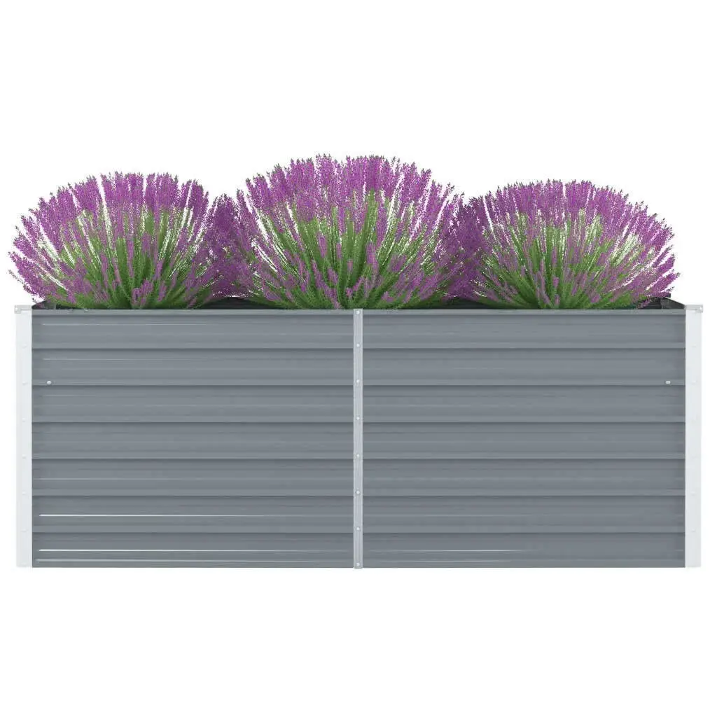 Raised Garden Bed 160x80x45 cm Galvanised Steel Grey 47011