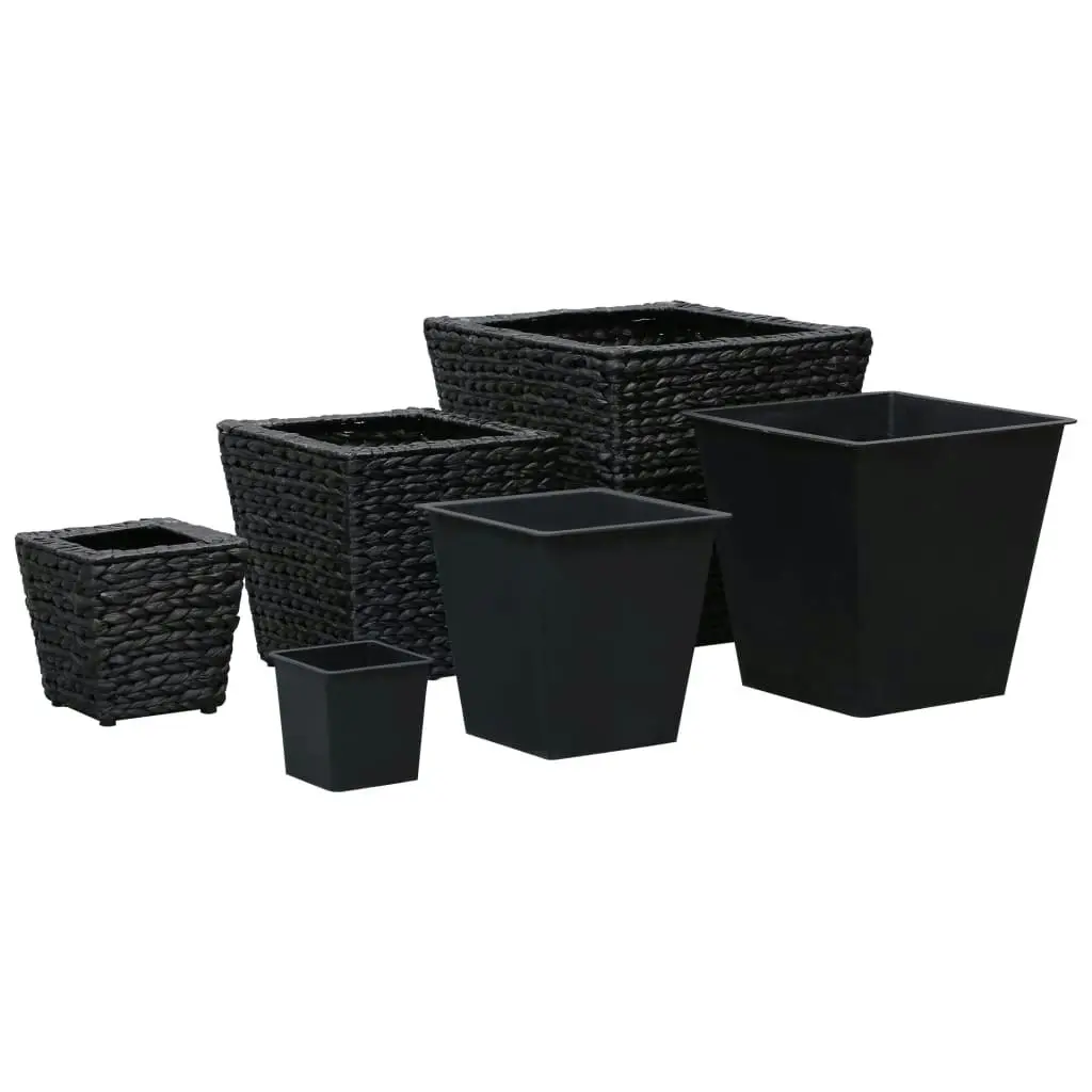 Raised Beds 3 pcs Water Hyacinth Black 45573