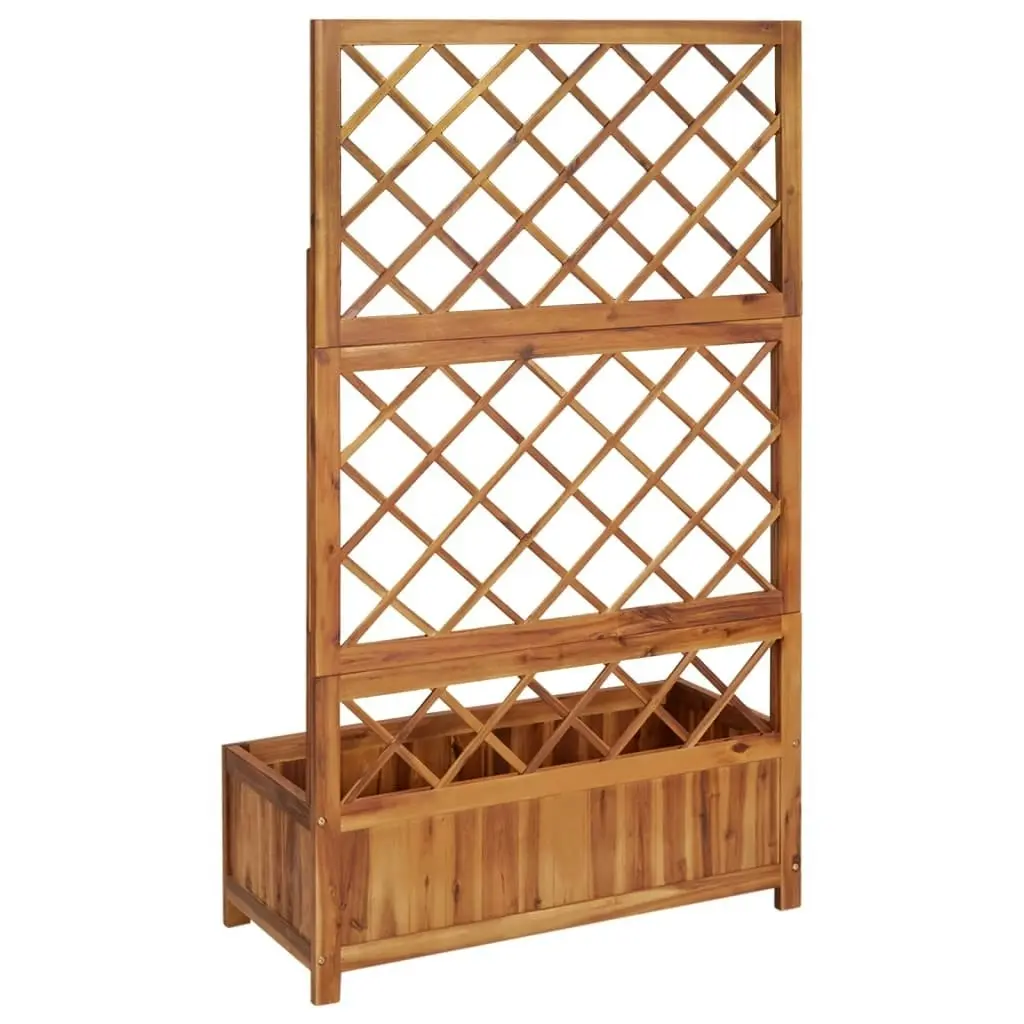 Raised Bed with Trellis 85x38x150 cm Solid Acacia Wood 316542