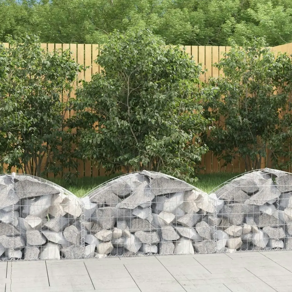 Arched Gabion Basket 100x30x40/60 cm Galvanised Iron 153422