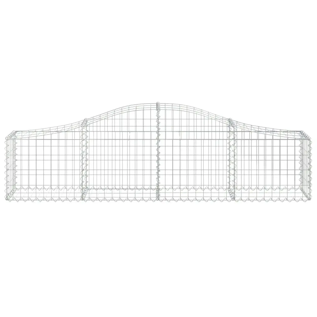 Arched Gabion Baskets 2 pcs 200x30x40/60 cm Galvanised Iron 3145367