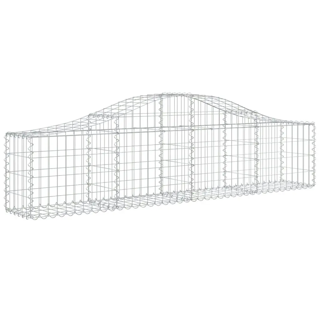 Arched Gabion Baskets 4 pcs 200x30x40/60 cm Galvanised Iron 3145369