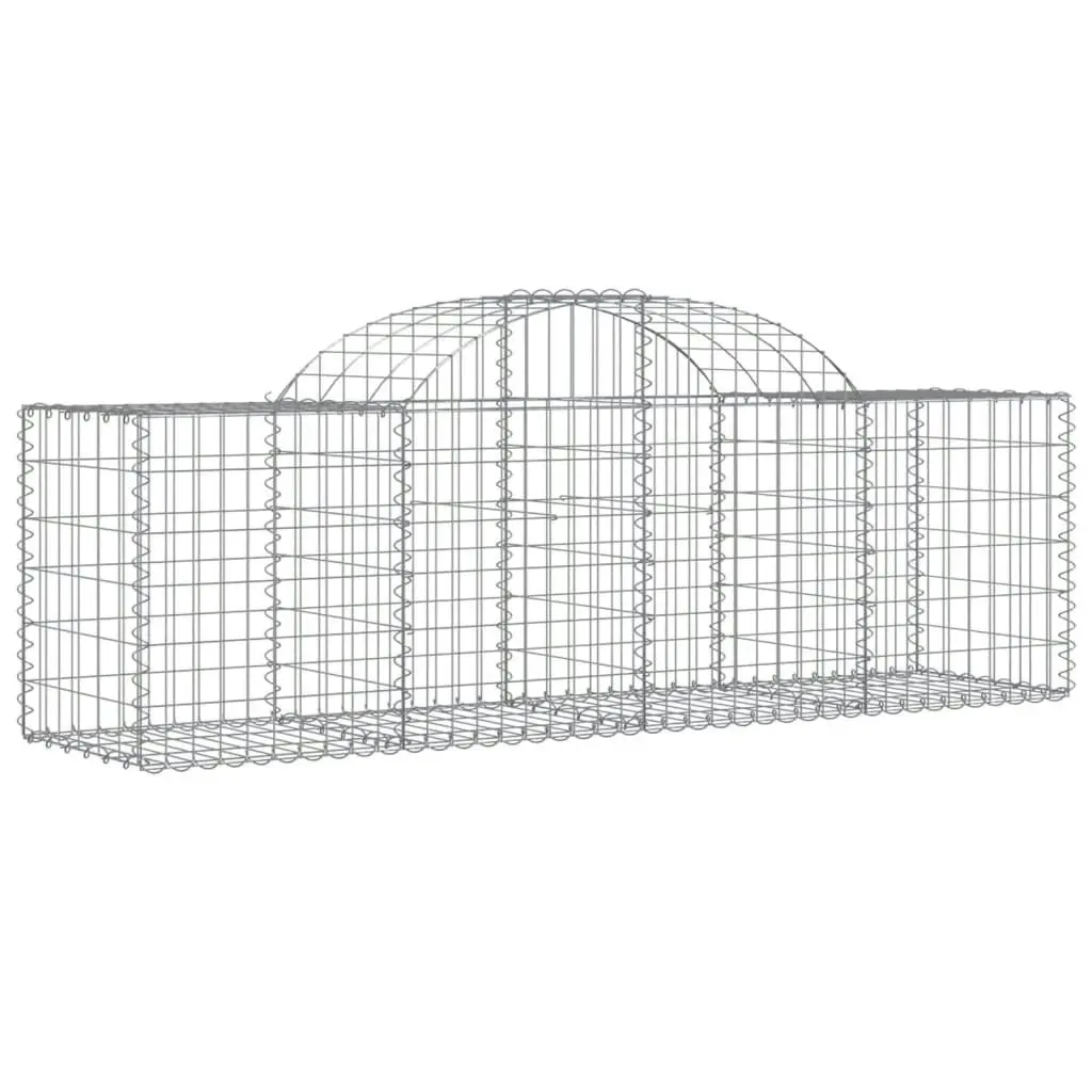 Arched Gabion Baskets 4 pcs 200x50x60/80 cm Galvanised Iron 3146280