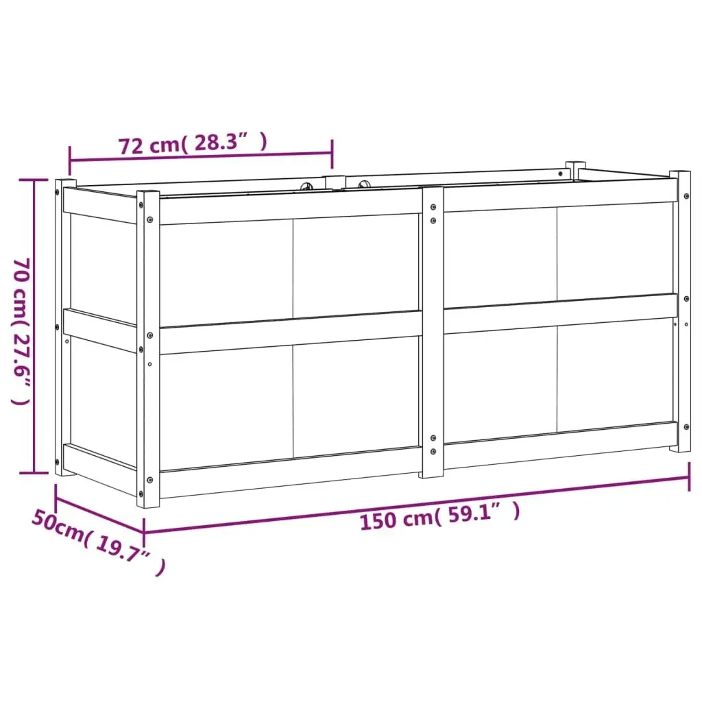 Garden Planter 150x50x70 cm Impregnated Wood Pine 837493