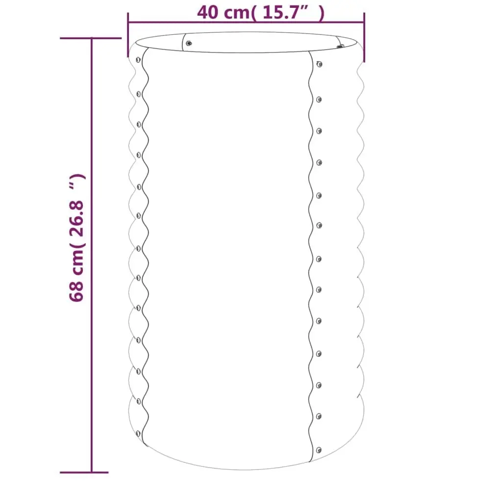 Garden Planter Powder-coated Steel 40x40x68 cm Green 318848