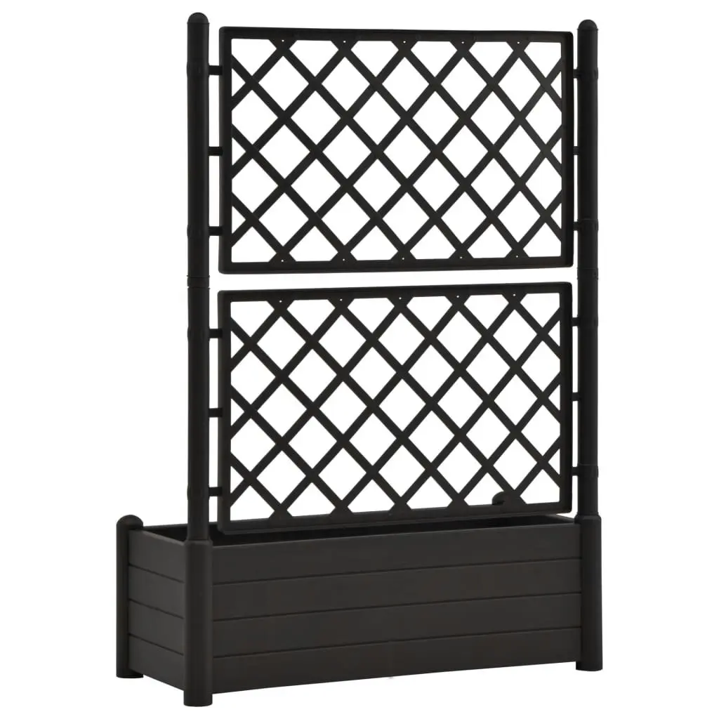 Garden Planter with Trellis 100x43x142 cm PP Anthracite 313985