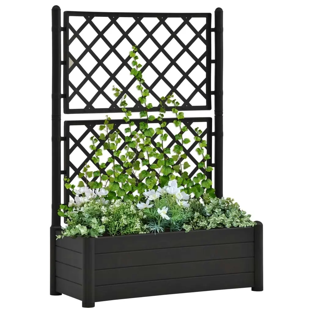 Garden Planter with Trellis 100x43x142 cm PP Anthracite 313985