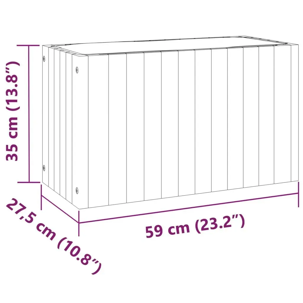 Garden Planter 59x27.5x35 cm Solid Wood Acacia 366505