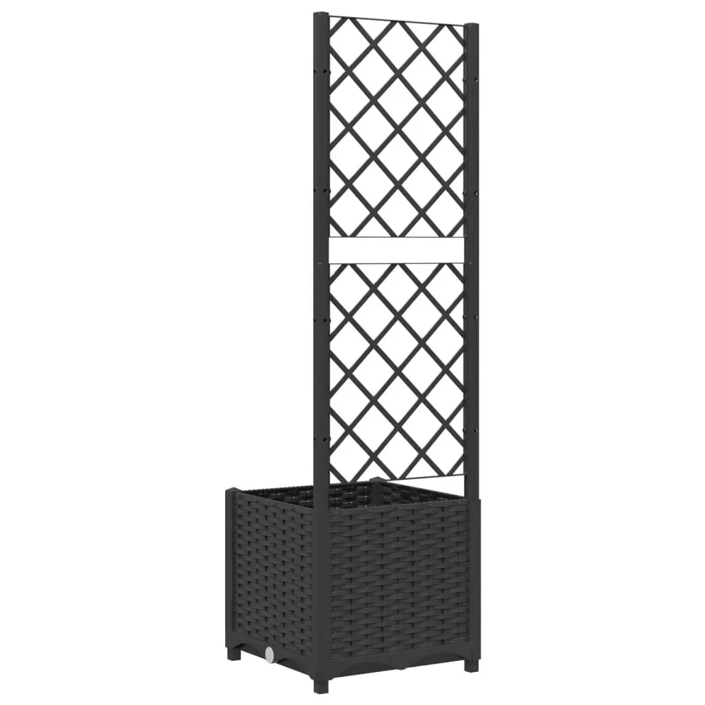 Garden Planter with Trellis Black 40x40x136 cm PP 318269