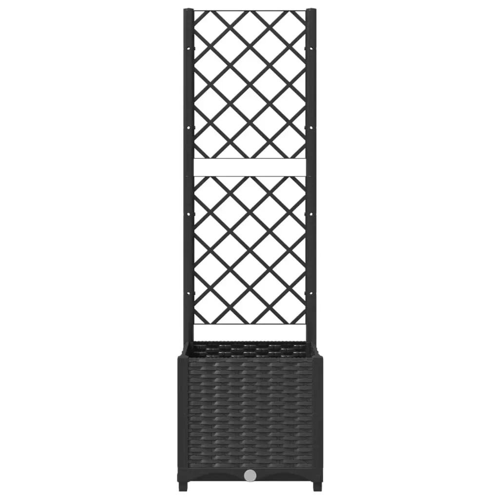 Garden Planter with Trellis Black 40x40x136 cm PP 318269