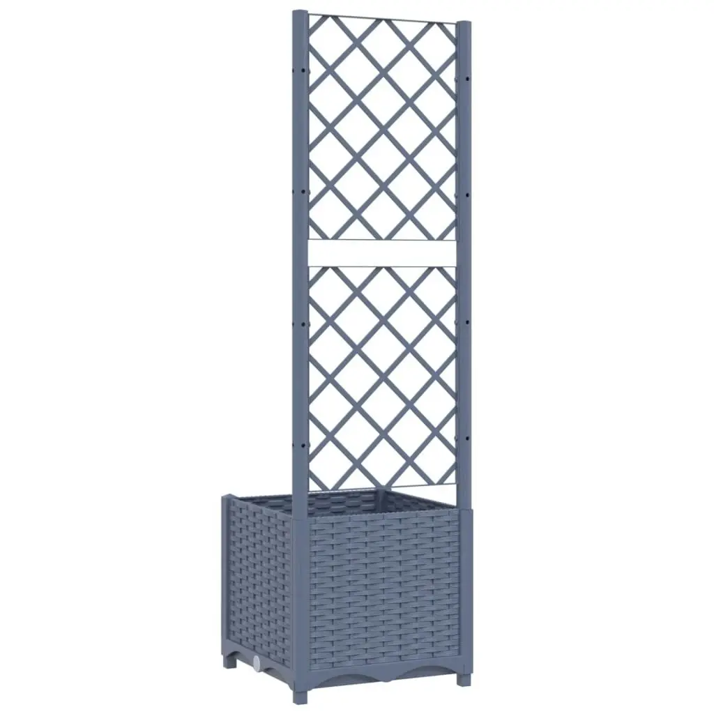 Garden Planter with Trellis Dark Grey 40x40x136 cm PP 318249