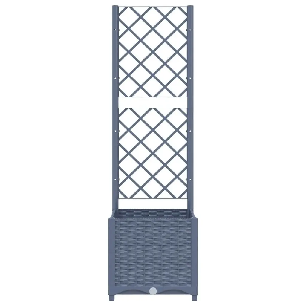 Garden Planter with Trellis Dark Grey 40x40x136 cm PP 318249