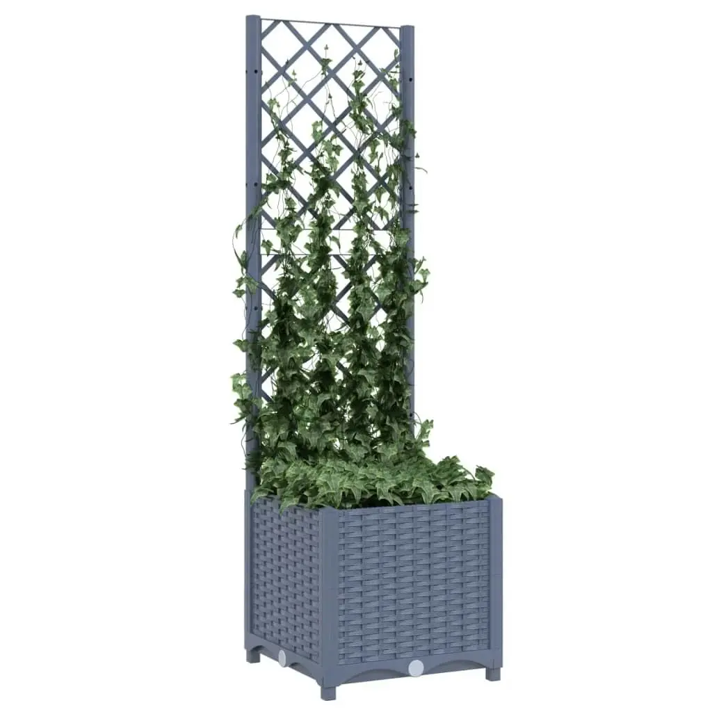 Garden Planter with Trellis Dark Grey 40x40x136 cm PP 318249