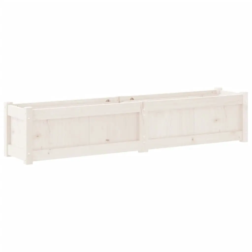 Garden Planter White 150x31x31 cm Solid Wood Pine 837476