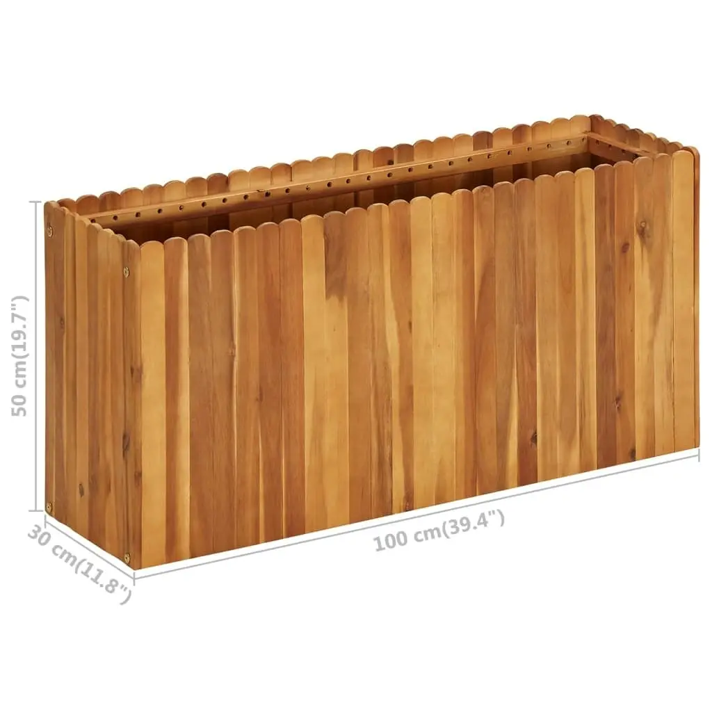 Garden Raised Bed 100x30x50 cm Solid Acacia Wood 45924