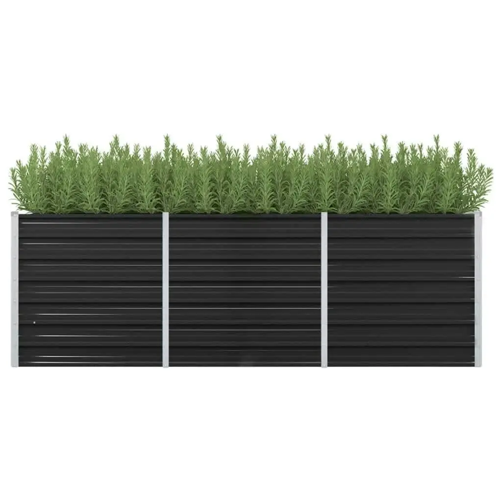 Garden Raised Bed Anthracite 240x80x77 cm Galvanised Steel 45726