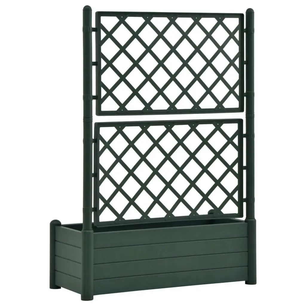 Garden Planter with Trellis 100x43x142 cm PP Green 313986