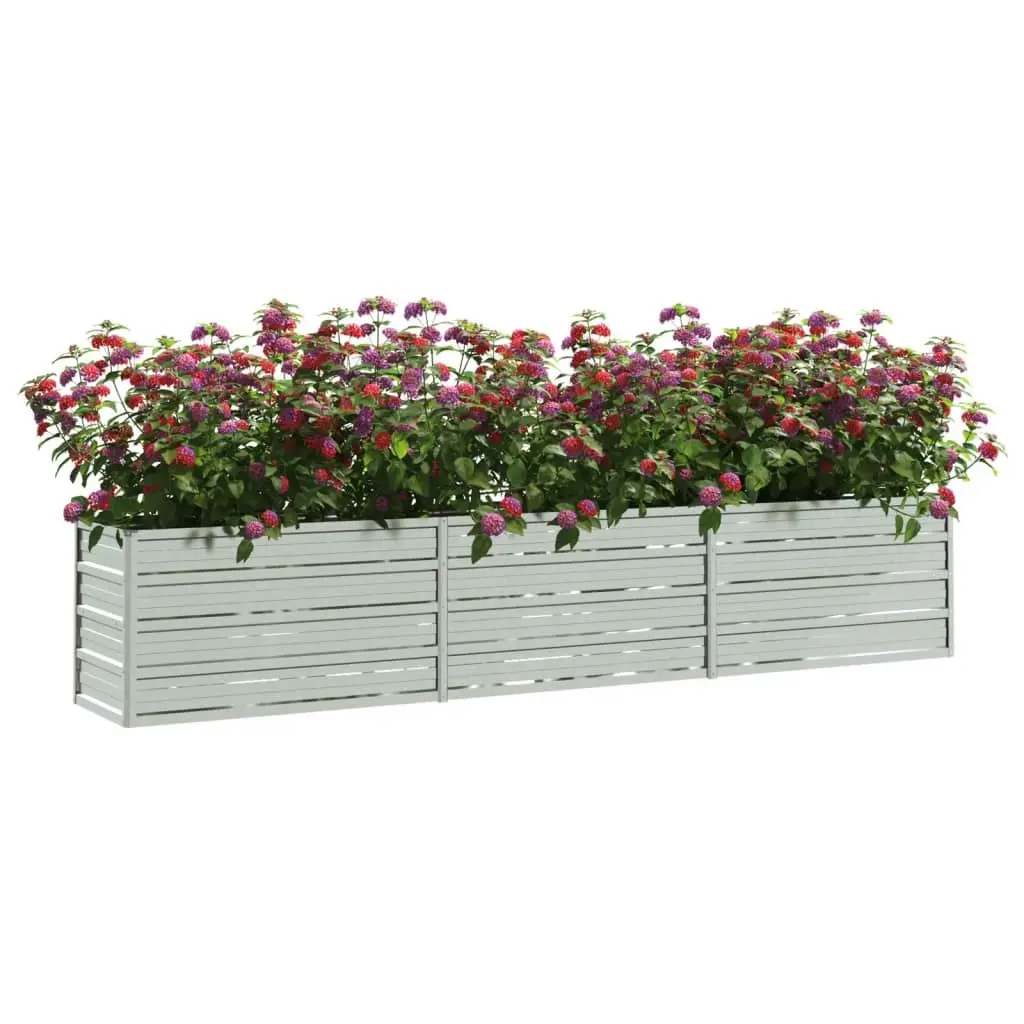 Garden Raised Bed 240x40x45 cm Galvanized Steel Silver 316889