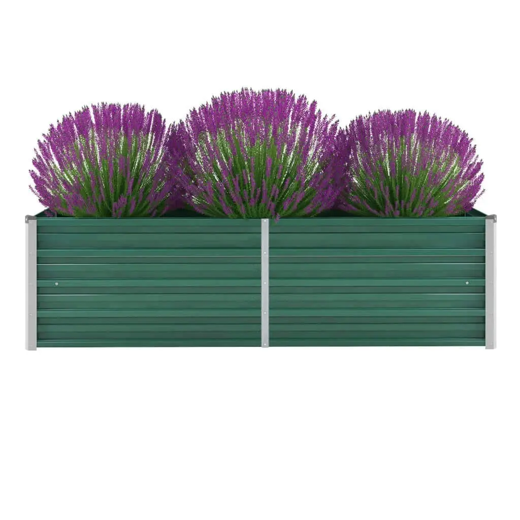 Garden Raised Bed Galvanised Steel 160x40x45 cm Green 44851