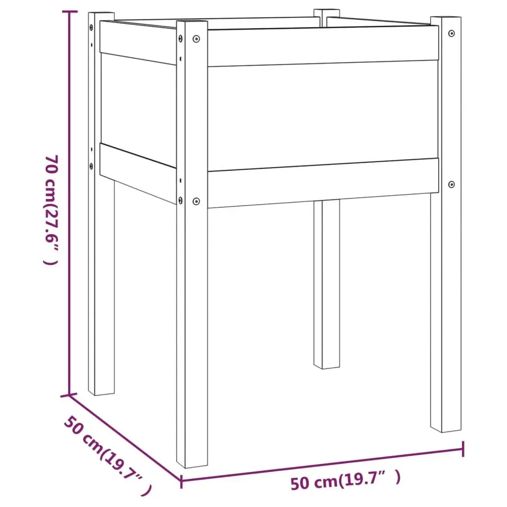 Garden Planters 2 pcs 50x50x70 cm Solid Pinewood 810800