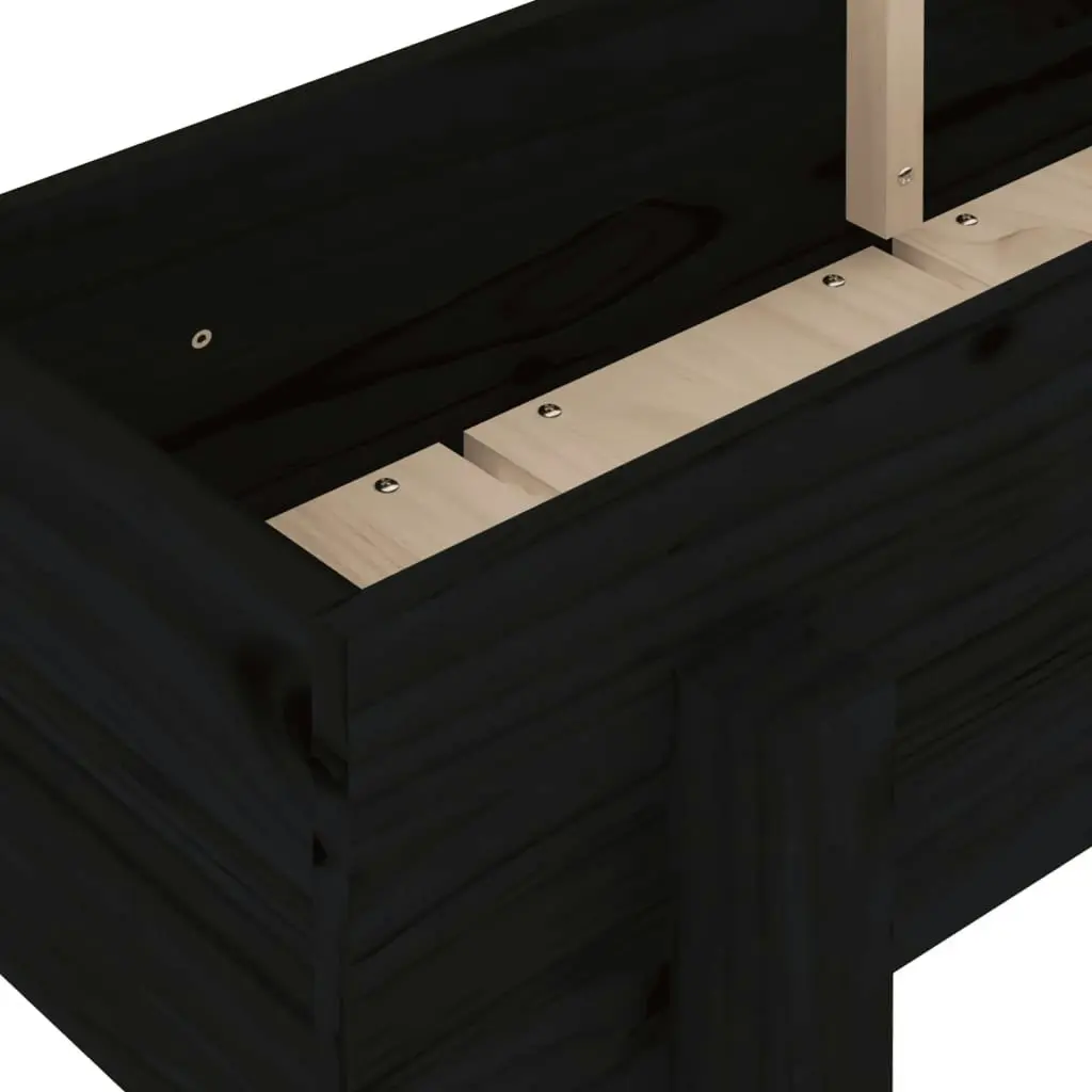 Garden Raised Bed Black 160x30x38 cm Solid Wood Pine 825195