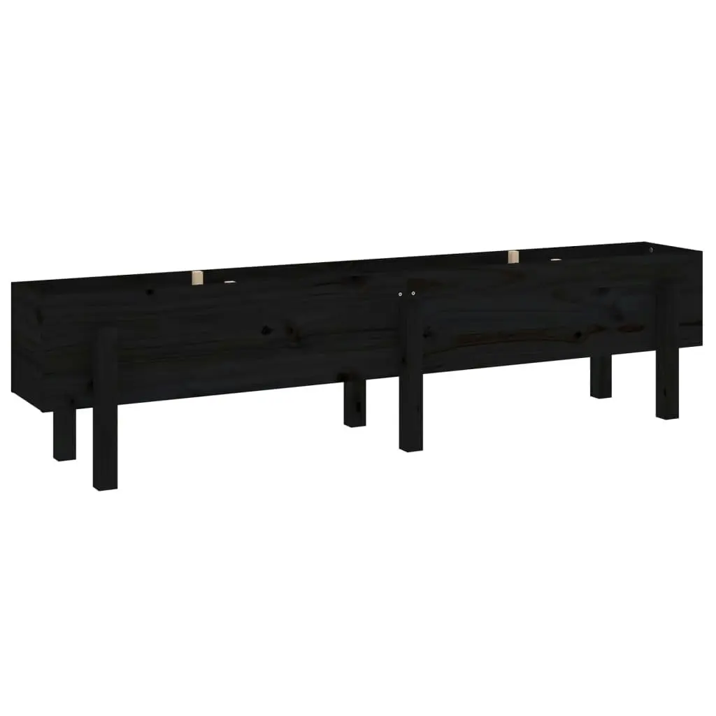 Garden Raised Bed Black 160x30x38 cm Solid Wood Pine 825195