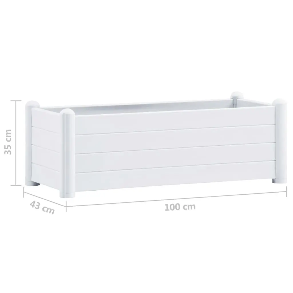 Garden Raised Bed PP White 100x43x35 cm 313975