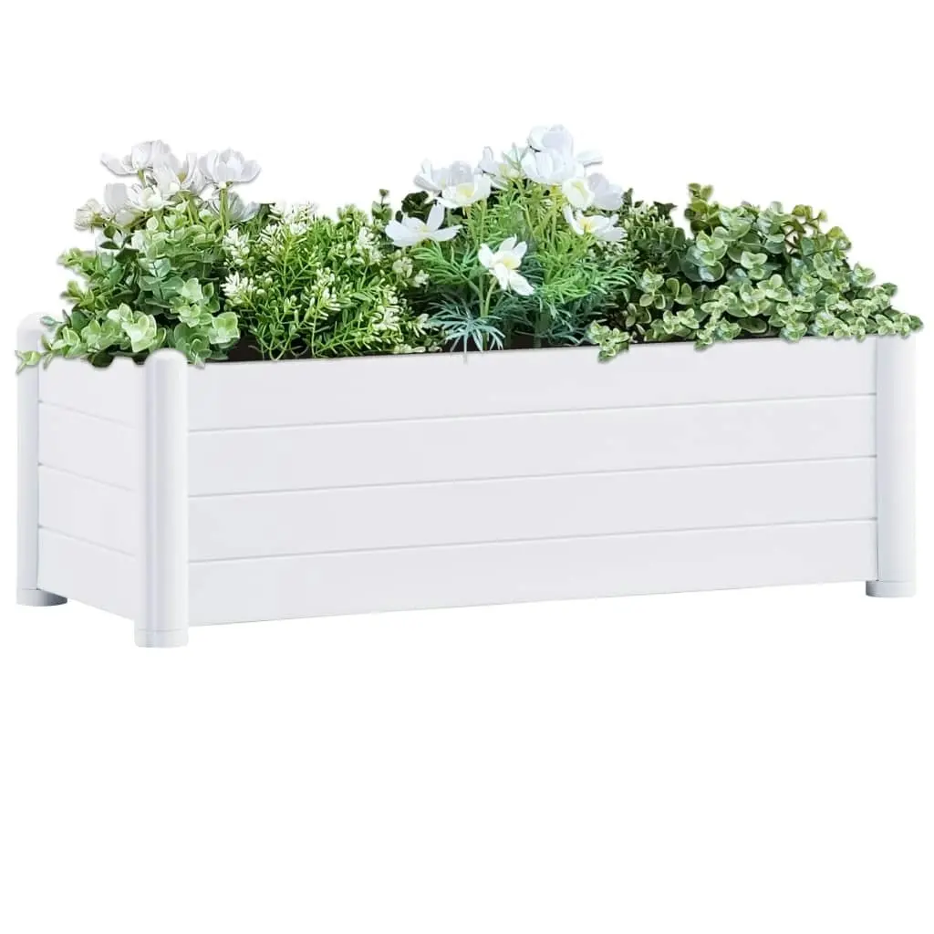 Garden Raised Bed PP White 100x43x35 cm 313975