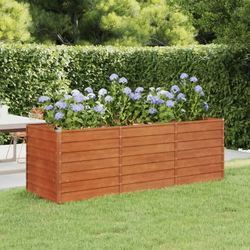 Garden Raised Bed Rusty 240x80x77 cm Corten Steel 151961