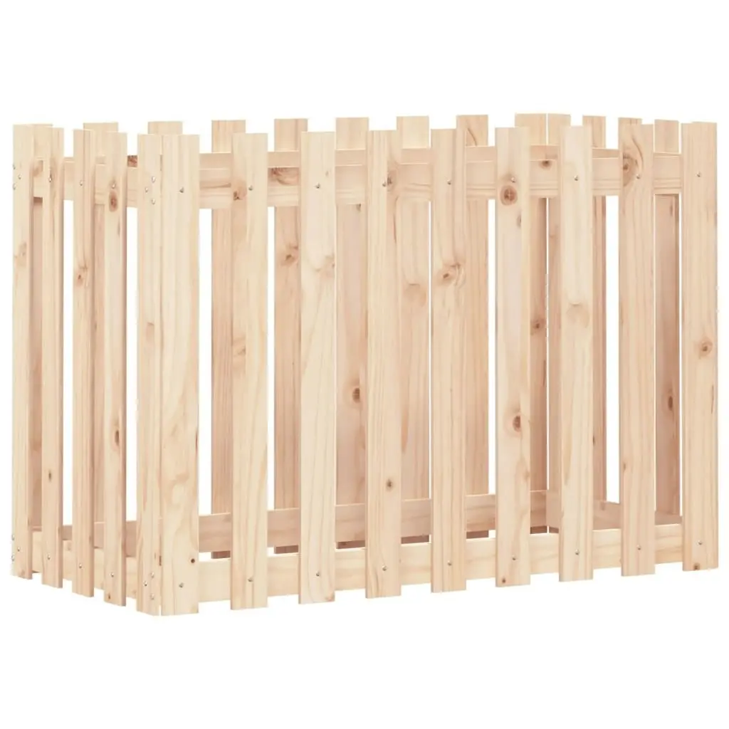 Garden Raised Bed with Fence Design 100x50x70 cm Solid Wood Pine 832482