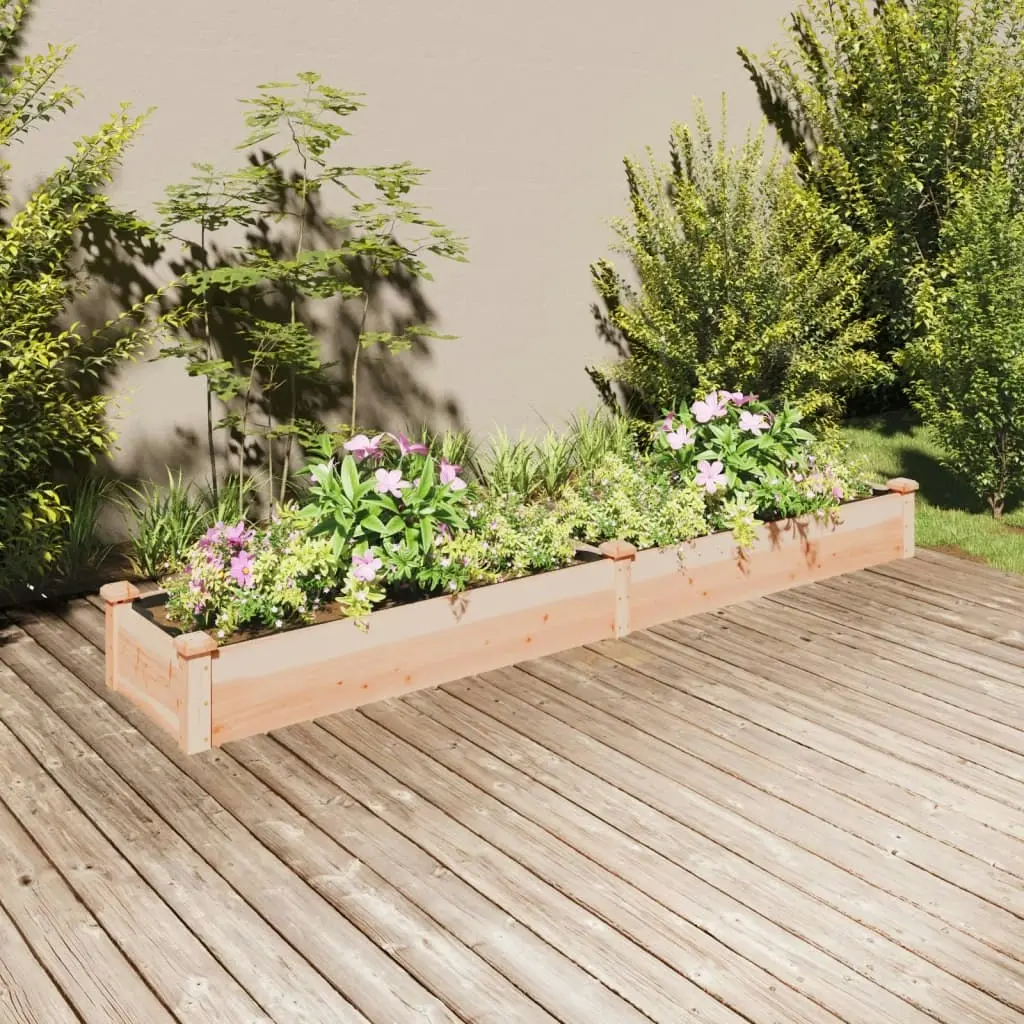 Garden Raised Bed with Liner 240x45x25 cm Solid Wood Fir 364295